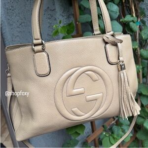 Gucci Soho Leather Convertible Shoulder Bag Tote